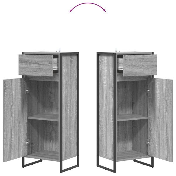 Badezimmerschrank Graues Sonoma 40 x 30 x 100 cm Holzwerkstoff