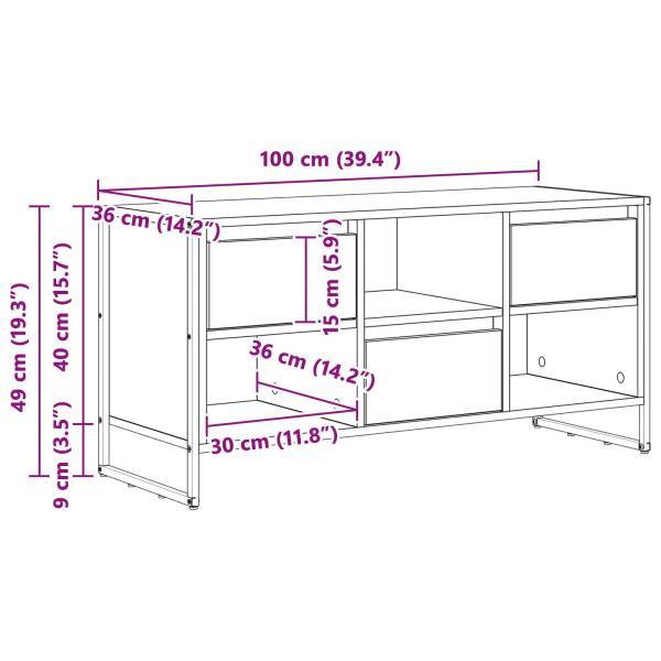 TV-Schränk Raucharbe 100 x 36 x 49,5 cm Holzwerkstoff