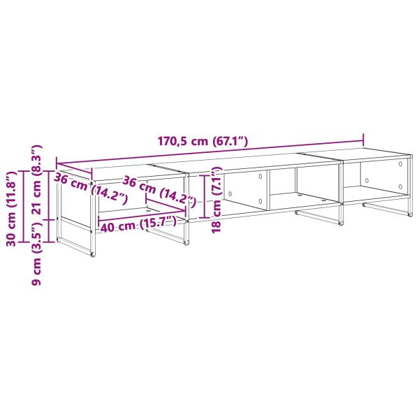 TV-Schränk Altholz 170,5 x 36 x 30,5 cm Holzwerkstoff