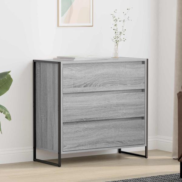 ARDEBO.de - Sideboard Graues Sonoma 79 x 36 x 75.5 cm Holzwerkstoff