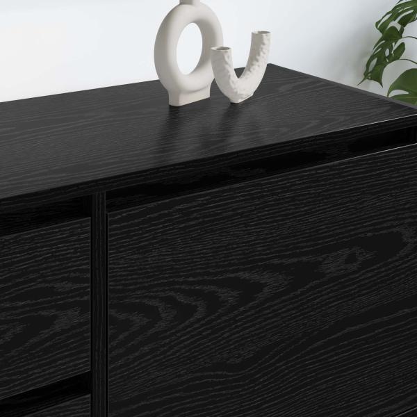 TV-Schränk Schwarz Eichen-Optik 100 x 36 x 49.5 cm