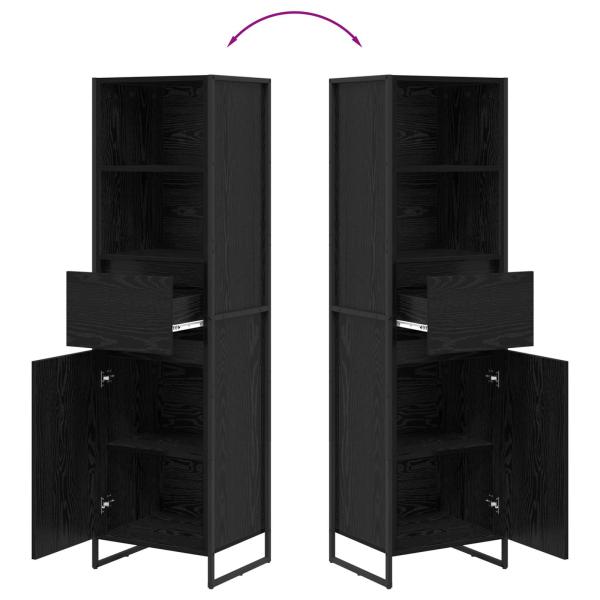 Bücherregal Schwarz Eichen-Optik 43 x 36 x 150,5 cm