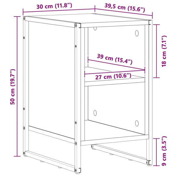 Nachttisch 2 pcs Rauches Eiche 39,5 x 30 x 50 cm Holzwerkstoff