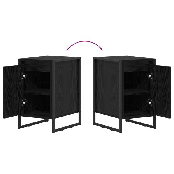 Nachttisch 2 pcs Schwarz Eichen-Optik 39,5 x 30 x 50 cm