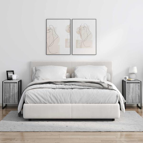 Nachttisch 2 pcs Graues Sonoma 39,5 x 30 x 50 cm Holzwerkstoff