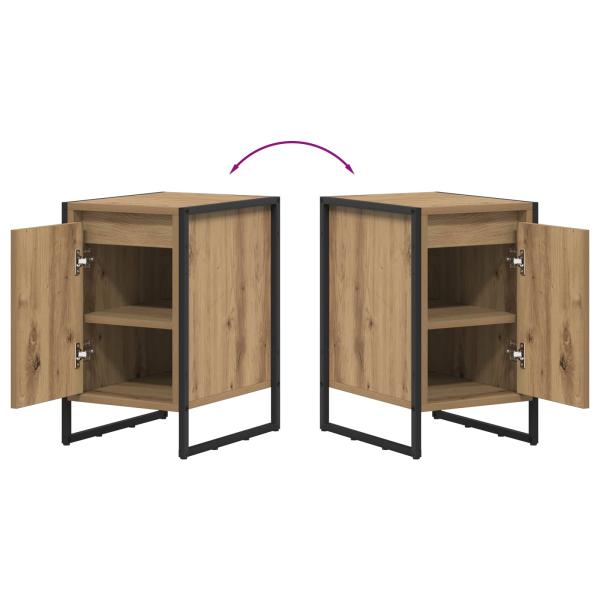 Nachttisch 2 pcs Kunsthandwerk Eiche 39,5 x 30 x 50 cm