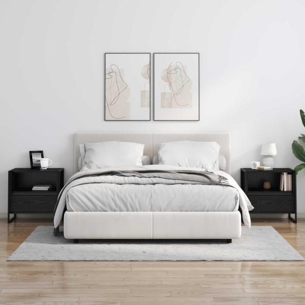 Nachttisch Schwarz Eichen-Optik 50 x 39,5 x 50 cm Holzwerkstoff