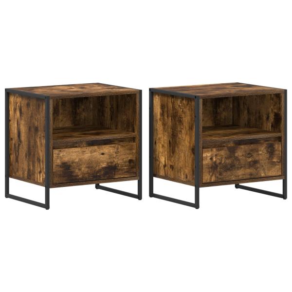Nachttisch 2 pcs Raucharbe 50 x 39,5 x 50 cm Holzwerkstoff