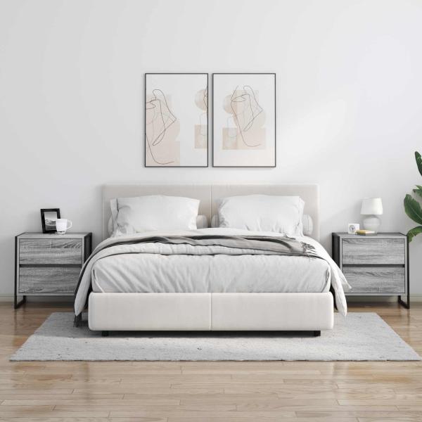 Nachttisch 2 pcs Graues Sonoma 50 x 39,5 x 50 cm Holzwerkstoff