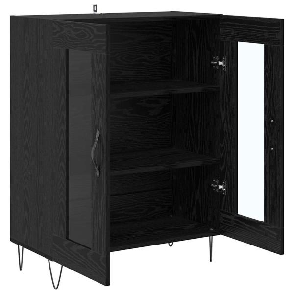 Sideboard Schwarz Eichen-Optik 69,5 x 34 x 90 cm Holzwerkstoff