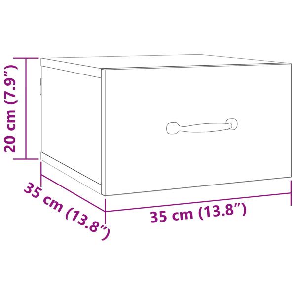 Nachttisch mit Schubladen Altholz 35 x 35 x 20 cm Holzwerkstoff