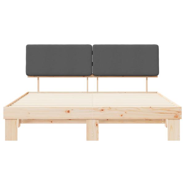 Bettgestell mit gepolstertem Kopfteil Dunkelgrau 200 x 200 cm