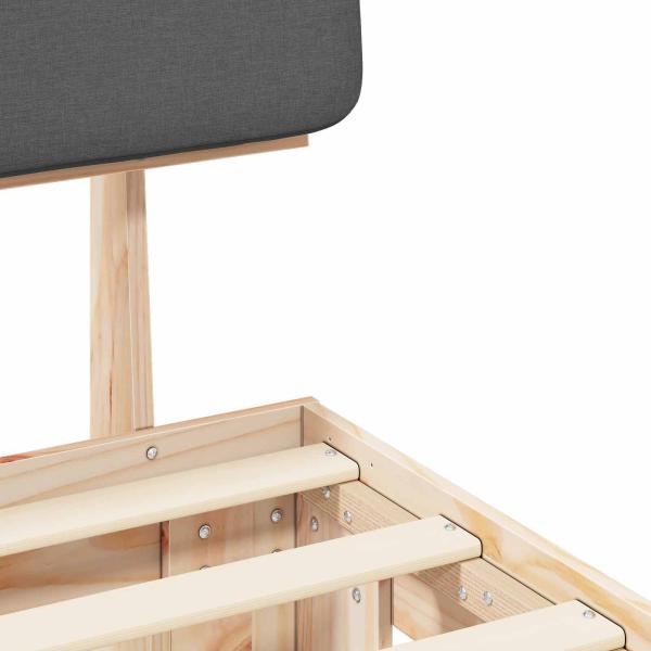 Bettgestell mit gepolstertem Kopfteil Dunkelgrau 200 x 200 cm