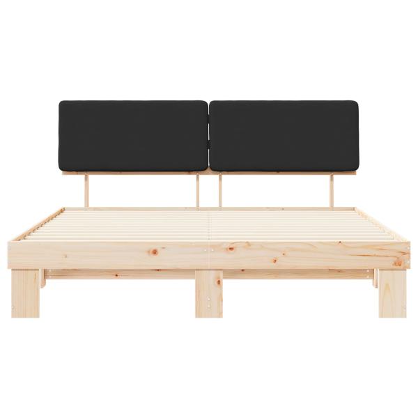 Bettgestell mit gepolstertem Kopfteil Schwarz 200 x 200 cm