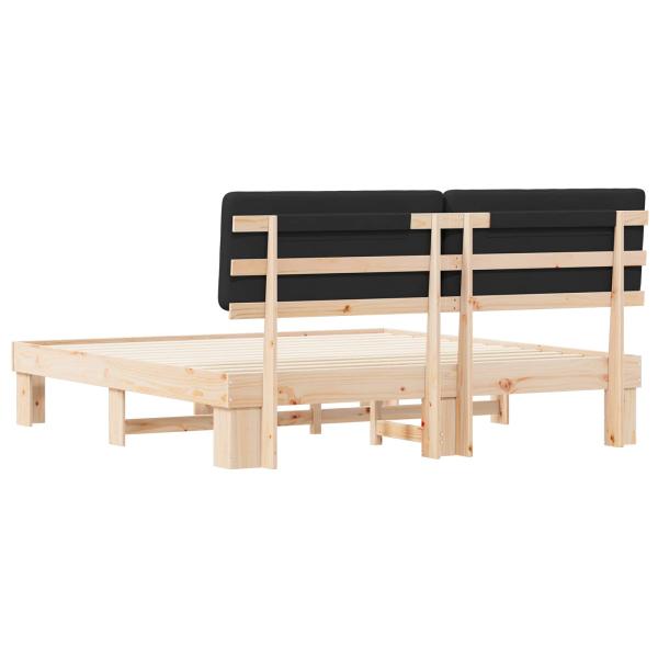 Bettgestell mit gepolstertem Kopfteil Schwarz 200 x 200 cm