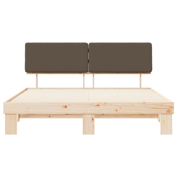 Bettgestell mit gepolstertem Kopfteil Taupe 200 x 200 cm