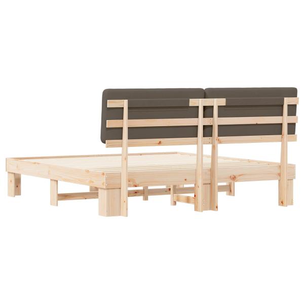 Bettgestell mit gepolstertem Kopfteil Taupe 200 x 200 cm