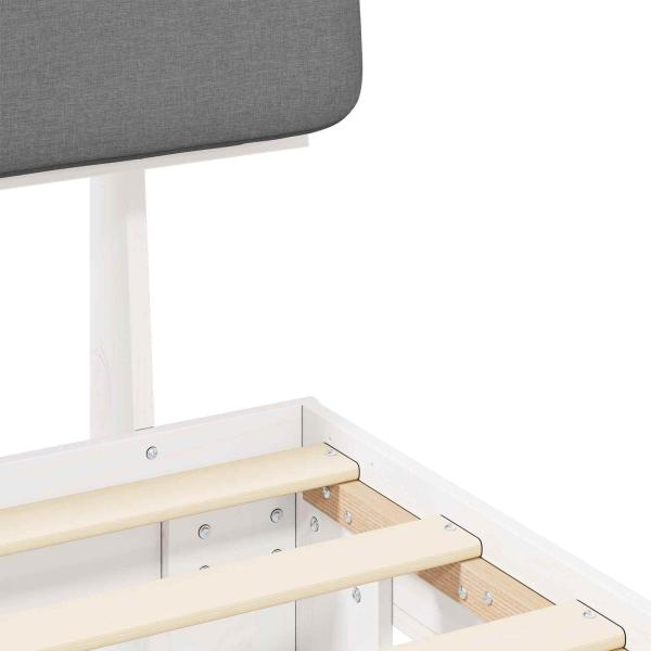 Bettgestell mit gepolstertem Kopfteil Hellgrau 200 x 200 cm