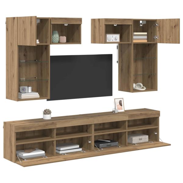 TV-Wandgeräte 6 pcs Altholz 100 x 30 x 40 cm Holzwerkstoff