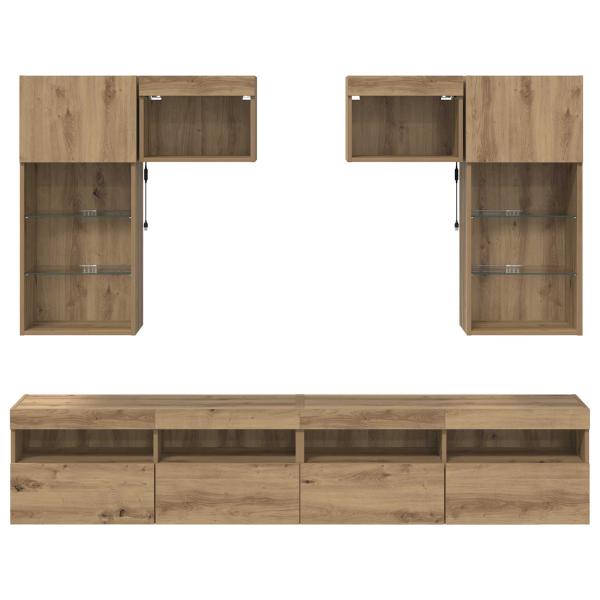 TV-Wandgeräte 6 pcs Altholz 100 x 30 x 40 cm Holzwerkstoff