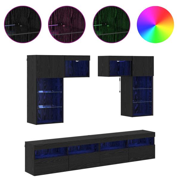 TV-Wandgeräte Wandmontiert 6 pcs Artisan-Eiche 100 x 30 x 40 cm