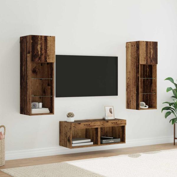 ARDEBO.de - TV-Wandregale 4 pcs Artisan-Eiche 40 x 30 x 30 cm Holzwerkstoff