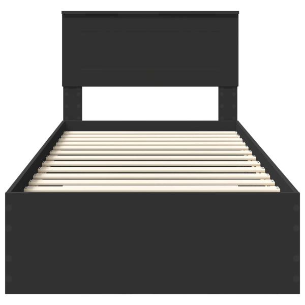 Bettrahmen Schwarz und Silber 100 x 200 cm Holzwerkstoff
