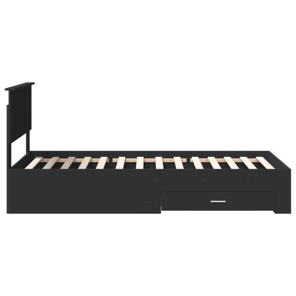 Bettrahmen Schwarz und Silber 75 x 190 cm Holzwerkstoff