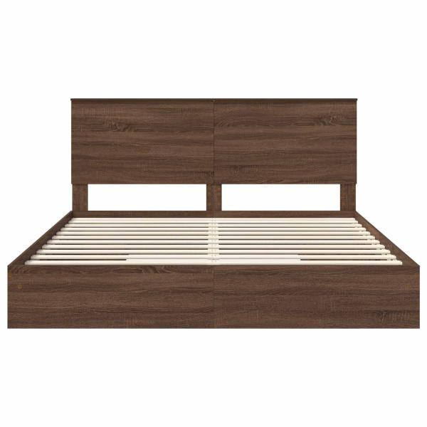 Bettrahmen Braun Eichen-Optik 200 x 200 cm Holzwerkstoff