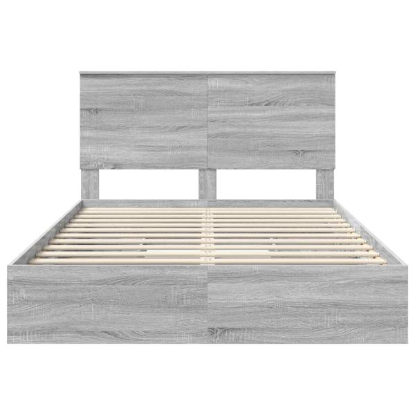 Bettrahmen Graues Sonoma 140 x 200 cm Holzwerkstoff