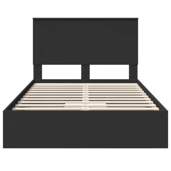 Bettrahmen mit Schubladen Schwarz 135 x 190 cm Holzwerkstoff