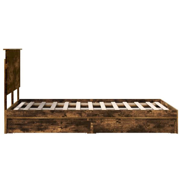 Bettrahmen Geräucherte Eiche 135 x 190 cm Holzwerkstoff