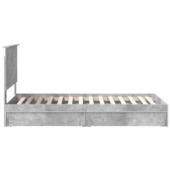 Bettrahmen mit Schubladen Beton Grau 100 x 200 cm Holzwerkstoff
