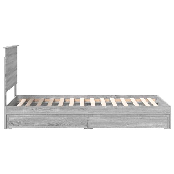 Bettrahmen mit Kopfteil Graues Sonoma 75 x 190 cm Holzwerkstoff