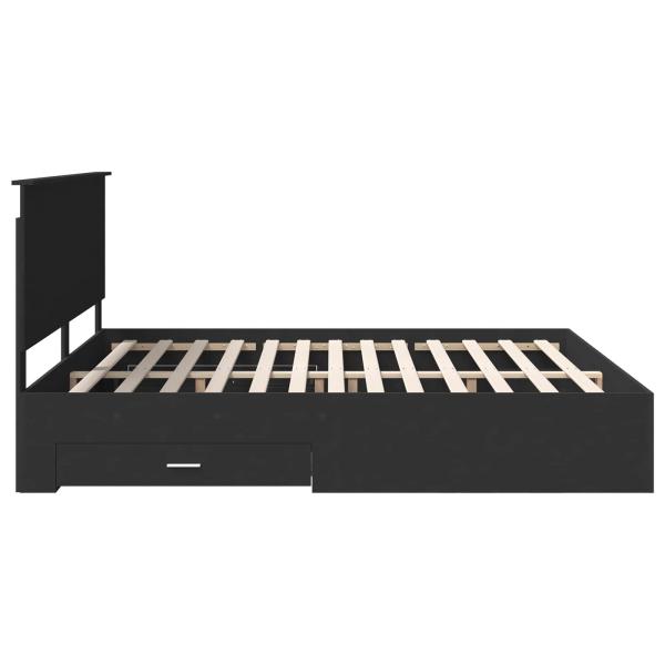 Bettrahmen Schwarz und Silber 200 x 200 cm Holzwerkstoff