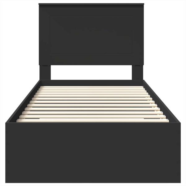 Bettrahmen Schwarz und Silber 100 x 200 cm Holzwerkstoff