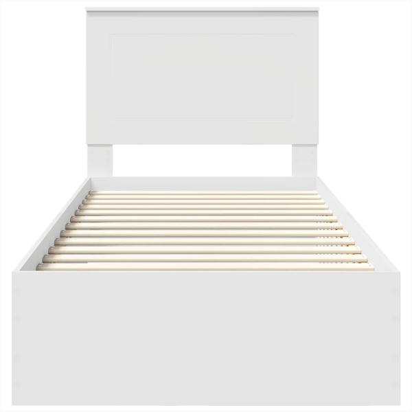 Bettrahmen Weiß und Silber 75 x 190 cm Holzwerkstoff
