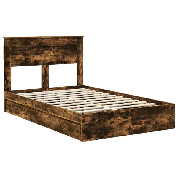Bettrahmen Geräucherte Eiche 135 x 190 cm Holzwerkstoff