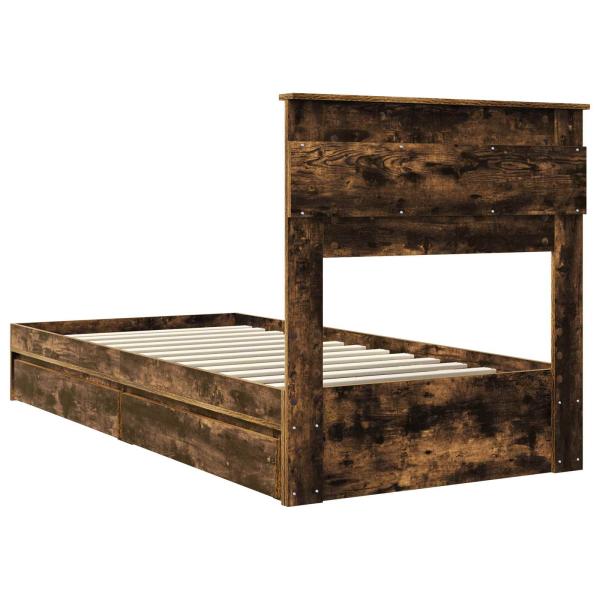 Bettrahmen Geräucherte Eiche 100 x 200 cm Holzwerkstoff