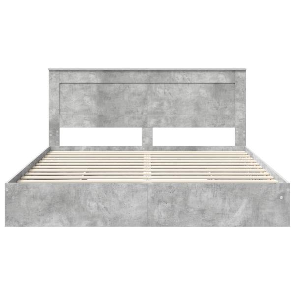 Bettrahmen mit Schubladen Beton Grau 200 x 200 cm Holzwerkstoff