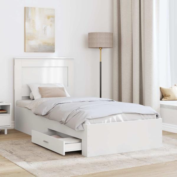 Bettrahmen Weiß und Silber 75 x 190 cm Holzwerkstoff