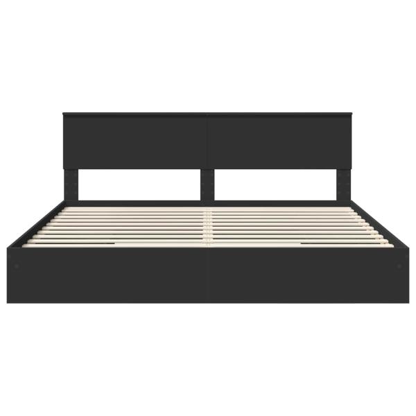 Bettrahmen mit Schubladen Schwarz 200 x 200 cm Holzwerkstoff