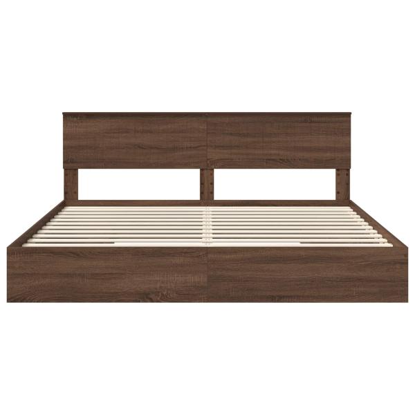 Bettrahmen Braun Eichen-Optik 200 x 200 cm Holzwerkstoff