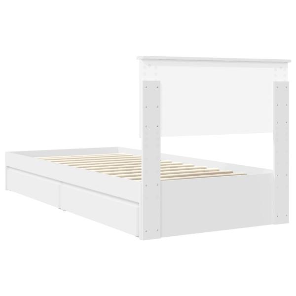 Bettrahmen mit Schubladen Weiß 90 x 200 cm Holzwerkstoff
