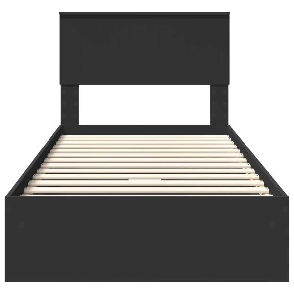 Bettrahmen mit Schubladen Schwarz 90 x 190 cm Holzwerkstoff