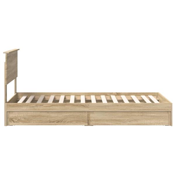 Bettrahmen mit Kopfteil Sonoma-Eiche 90 x 190 cm Holzwerkstoff