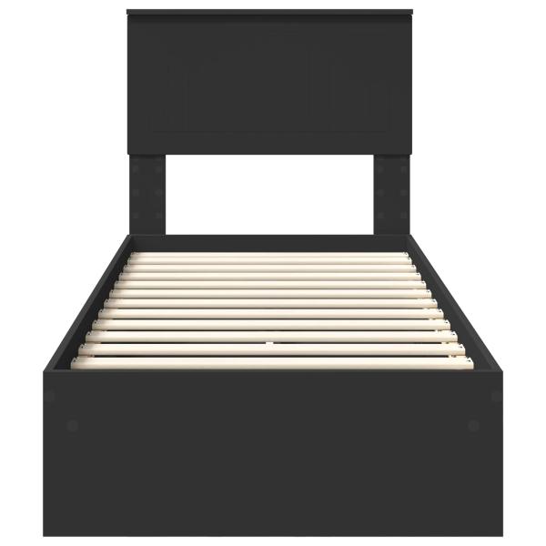 Bettrahmen mit Schubladen Schwarz 75 x 190 cm Holzwerkstoff