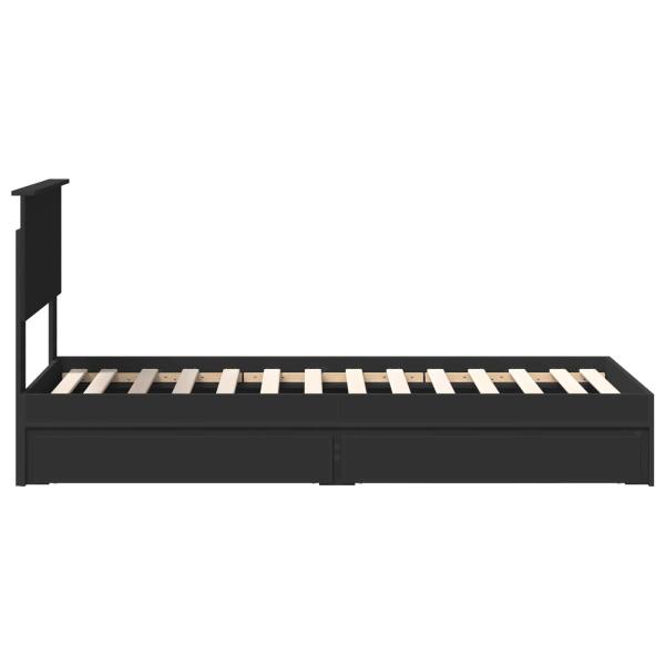 Bettrahmen mit Schubladen Schwarz 75 x 190 cm Holzwerkstoff