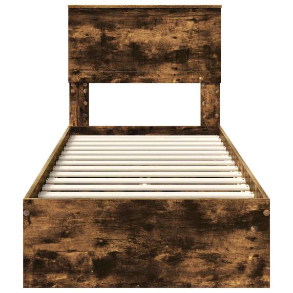 Bettrahmen Geräucherte Eiche 75 x 190 cm Holzwerkstoff