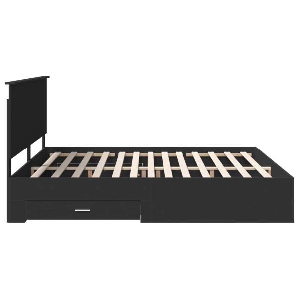 Bettrahmen Schwarz und Silber 200 x 200 cm Holzwerkstoff